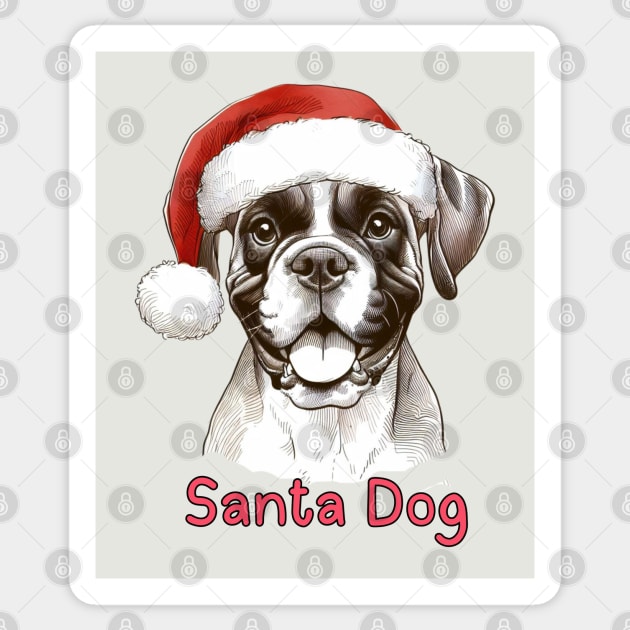 Santa Dog - Boxer Sticker by ZogDog Pro